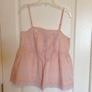 Velvet by Graham & Spencer Pink Camisole Tank Top Baby Doll Size L Sleepwear
